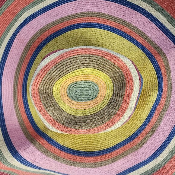 Scala, Oversized, Beach Hat, Multicolor Striped Women's Accessory - Picture 12 of 15